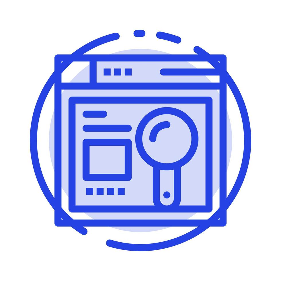 Browser Web Search Education Blue Dotted Line Line Icon vector