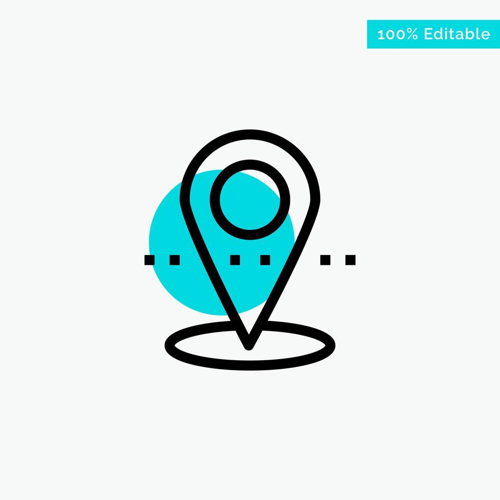 Location Pin Point turquoise highlight circle point Vector icon