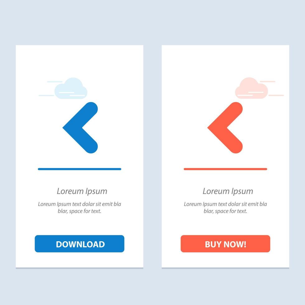 Arrow Back Backward Left  Blue and Red Download and Buy Now web Widget Card Template vector