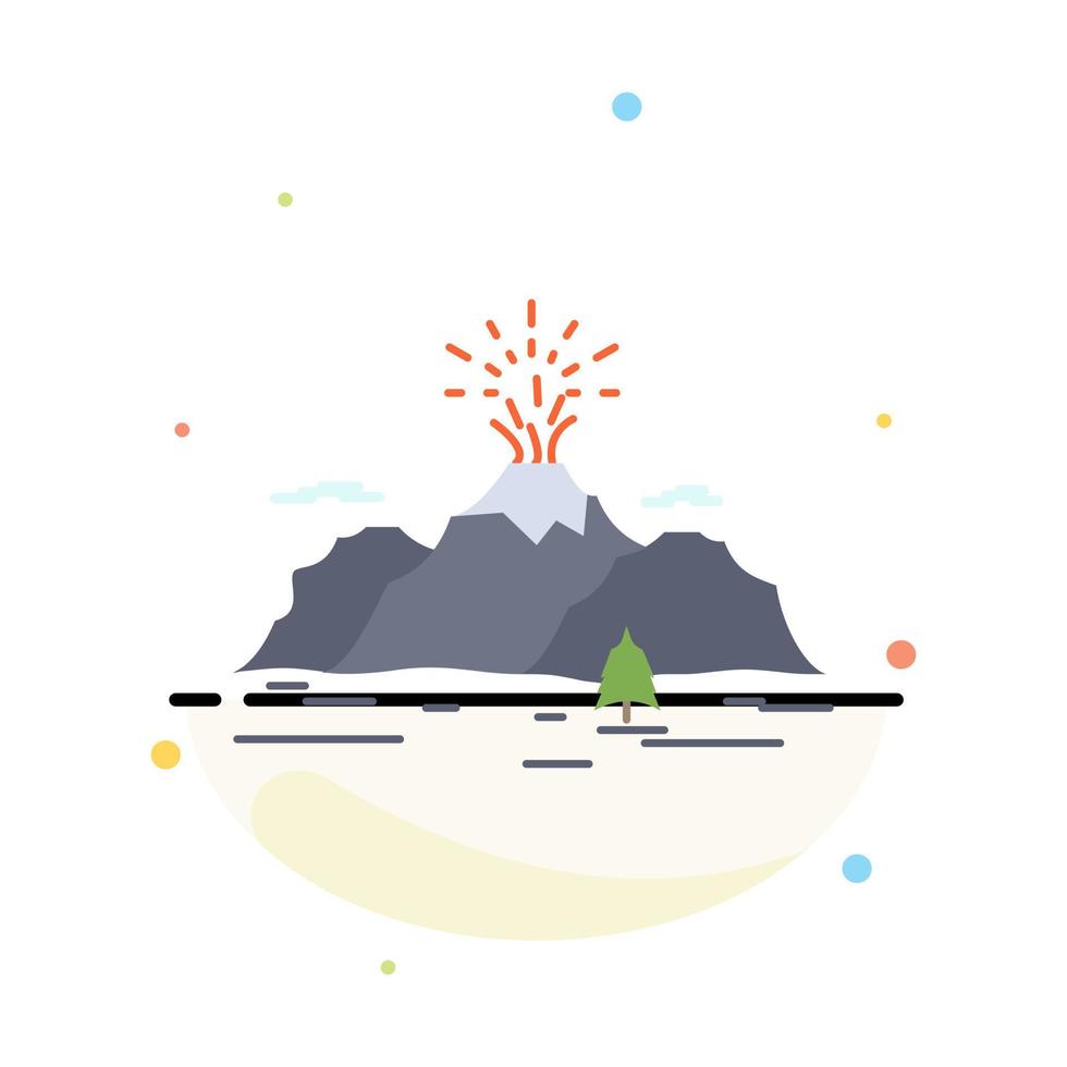 Nature hill landscape mountain blast Flat Color Icon Vector
