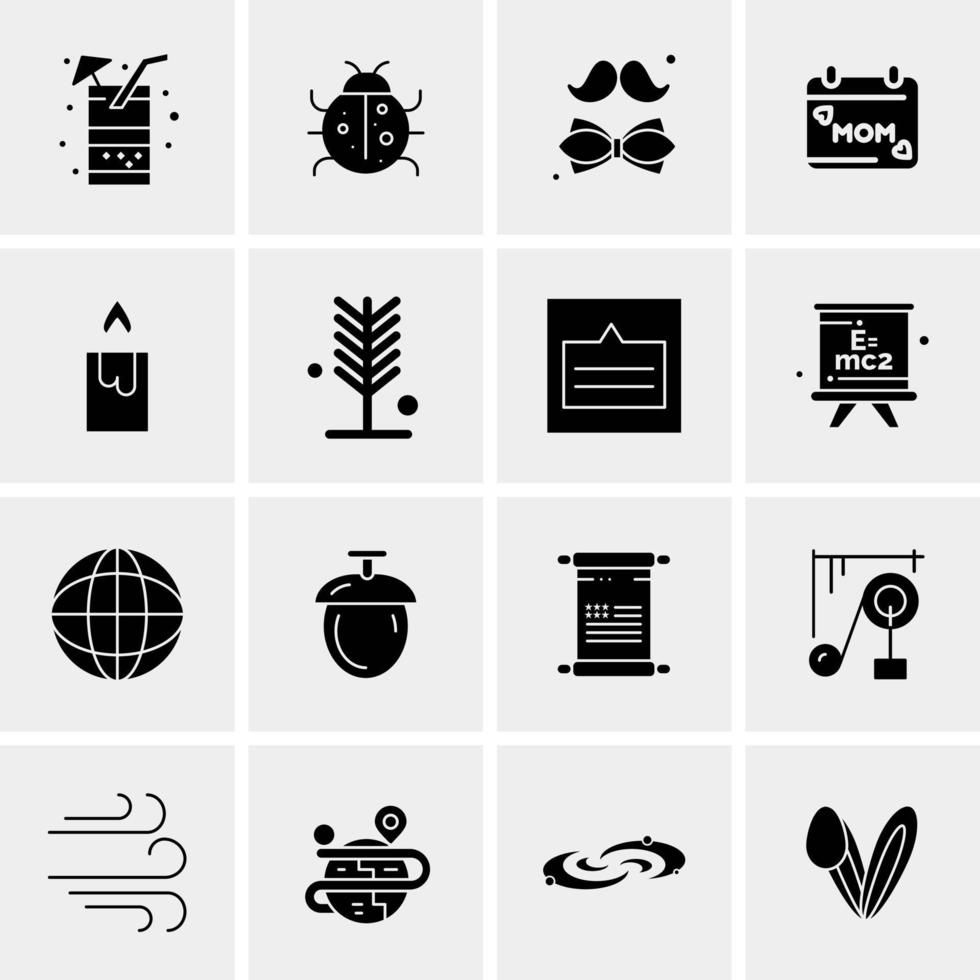 16 iconos de negocios universales vector ilustración de icono creativo para usar en proyectos relacionados con la web y dispositivos móviles