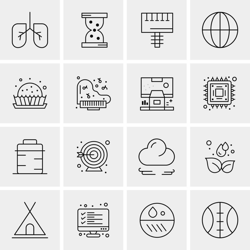 16 iconos de negocios universales vector ilustración de icono creativo para usar en proyectos relacionados con la web y dispositivos móviles