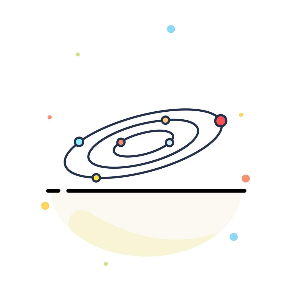 Galaxy astronomy planets system universe Flat Color Icon Vector