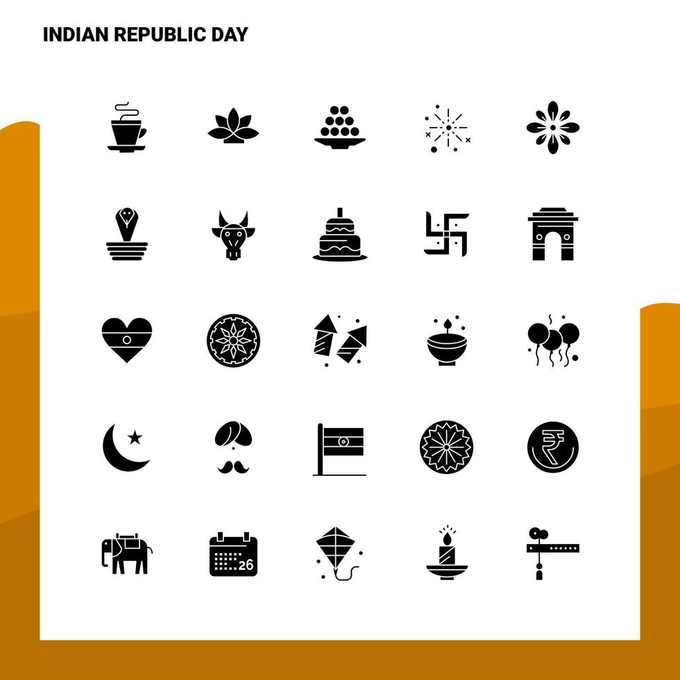 25 Indian Republic Day Icon set Solid Glyph Icon Vector Illustration Template For Web and Mobile Ideas for business company