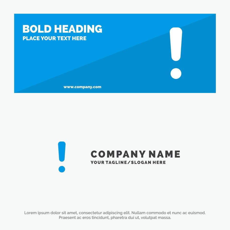 Alert Danger Warning Sign SOlid Icon Website Banner and Business Logo Template vector