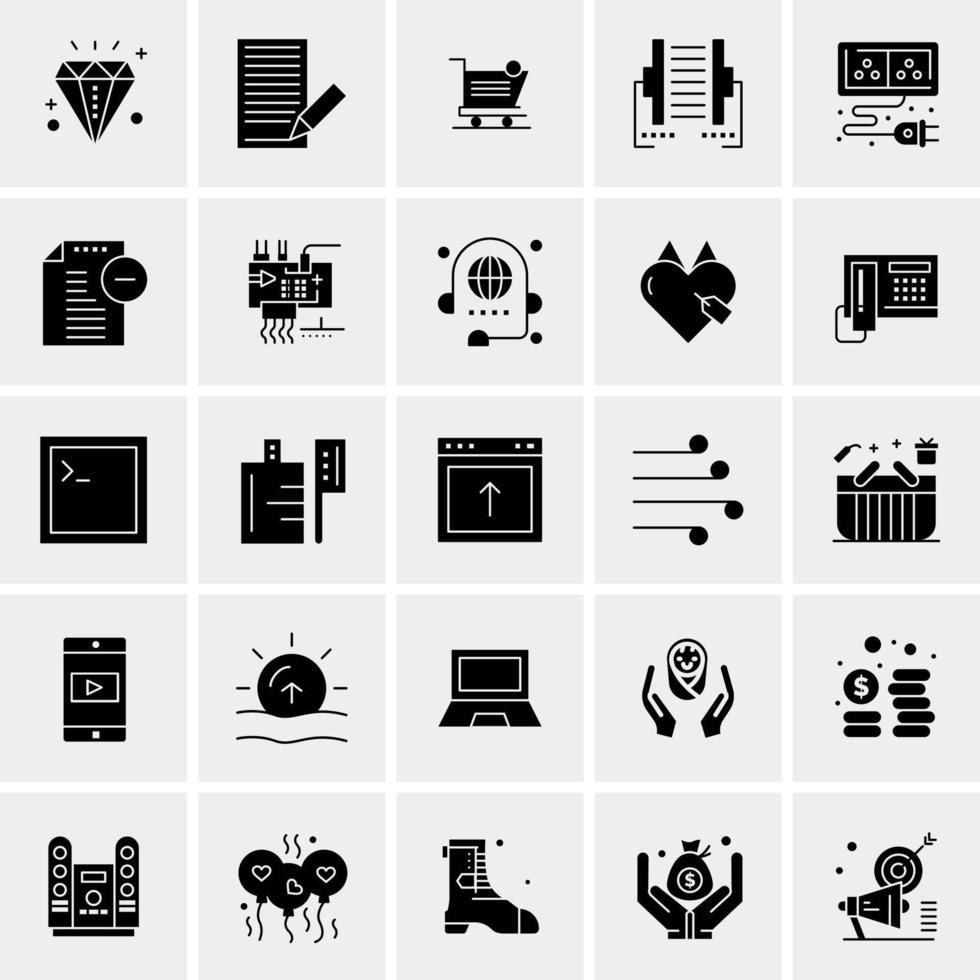 25 iconos de negocios universales vector ilustración de icono creativo para usar en proyectos relacionados con la web y dispositivos móviles