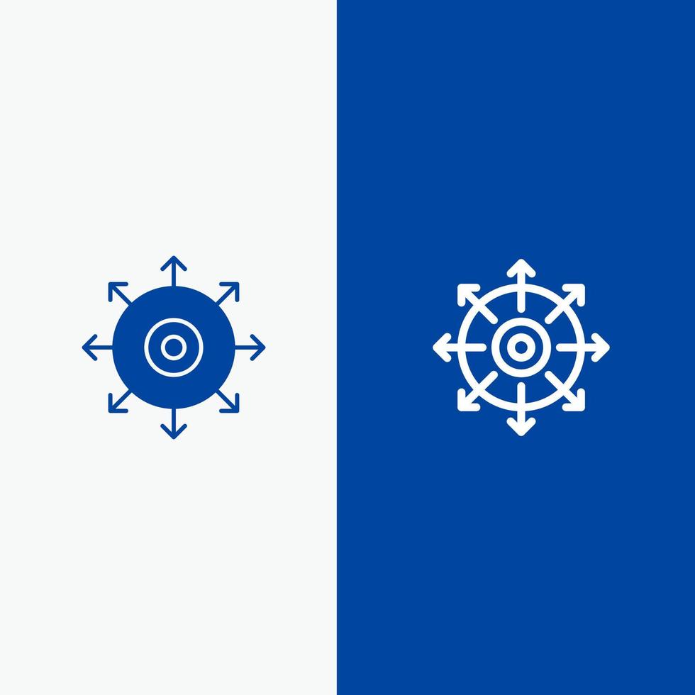 punto de destino lograr el éxito línea y glifo icono sólido bandera azul línea y glifo icono sólido bandera azul vector