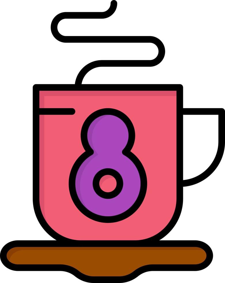 Coffee Tea Hot  Flat Color Icon Vector icon banner Template