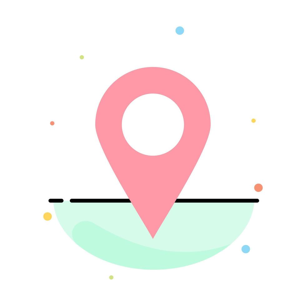 plantilla de icono de color plano abstracto de pin de marcador de ubicación vector