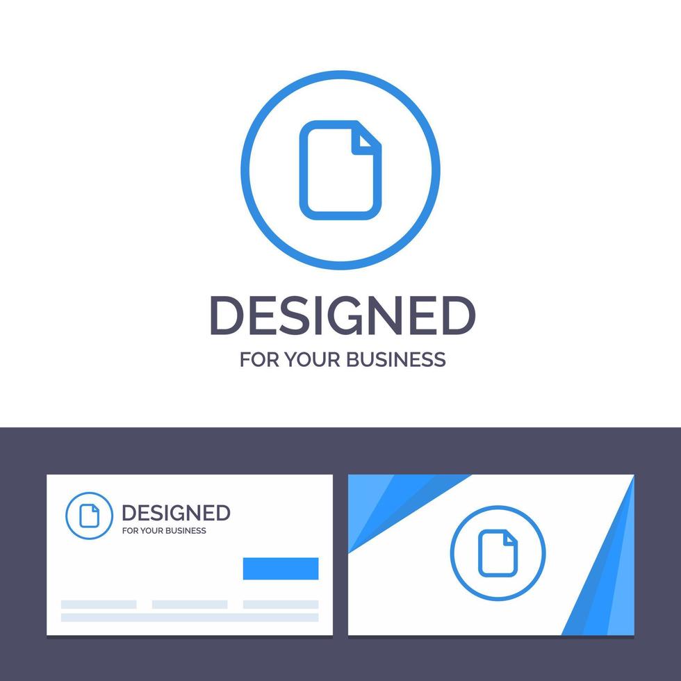 Creative Business Card and Logo template Document File Basic Ui Vector Illustration