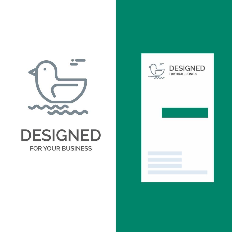 Duck River Canada Grey Logo Design and Business Card Template vector