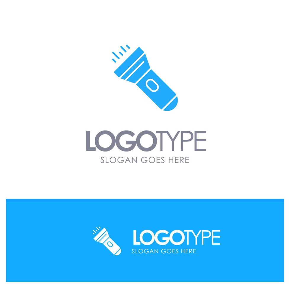 Flashlight Light Torch Flash Blue Logo vector