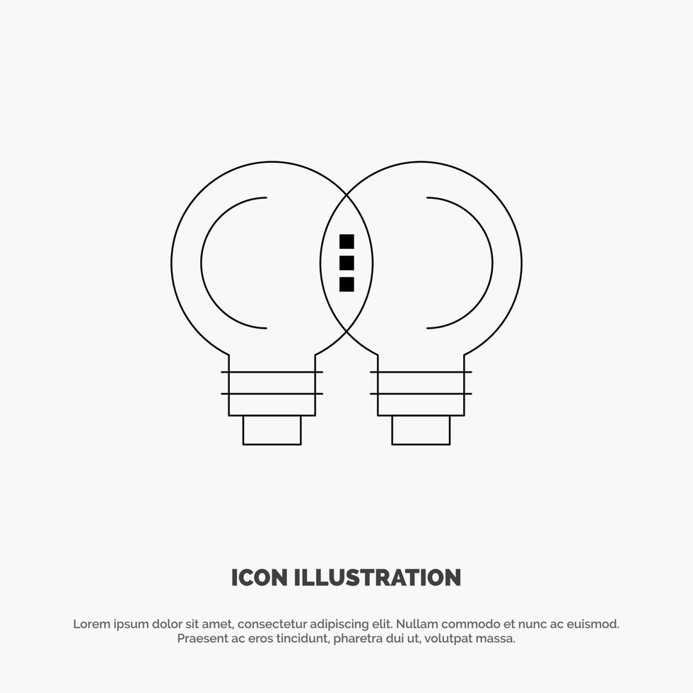 idea innovación mecánica pensamiento línea icono vector