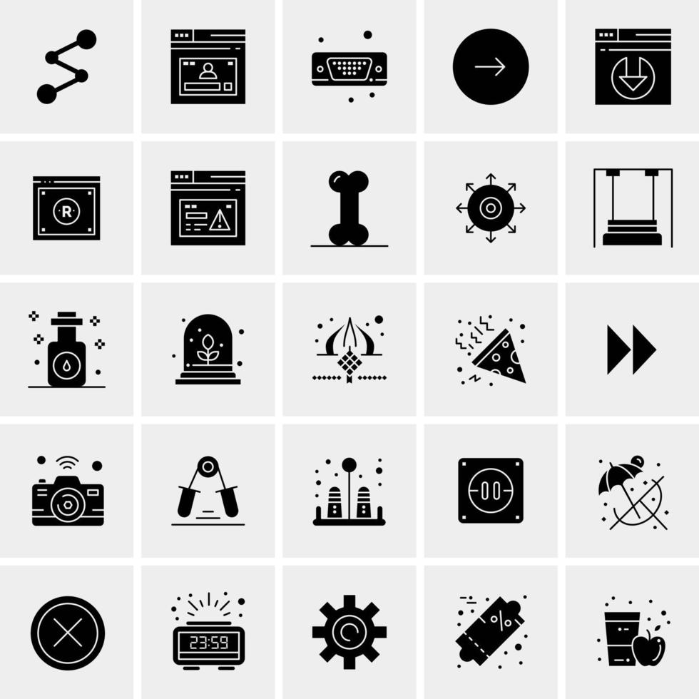 25 iconos de negocios universales vector ilustración de icono creativo para usar en proyectos relacionados con la web y dispositivos móviles