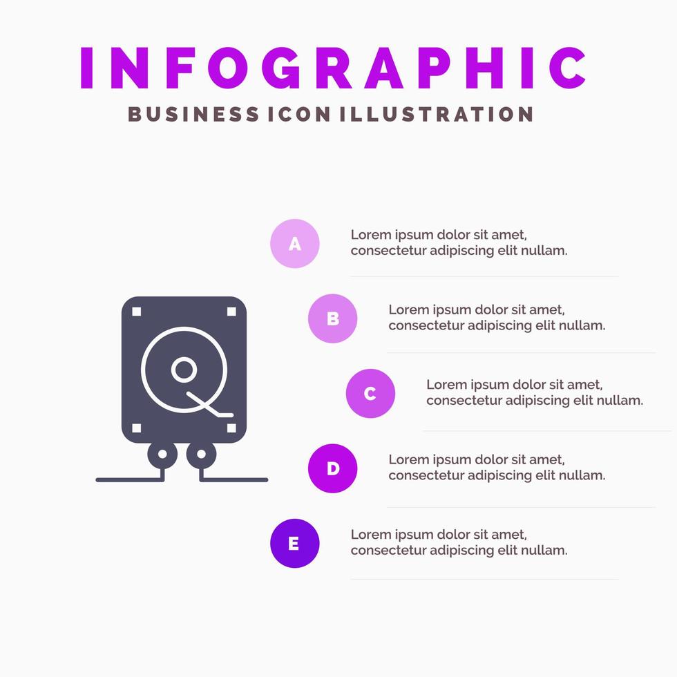 Music Audio Computing Play Infographics Presentation Template 5 Steps Presentation vector