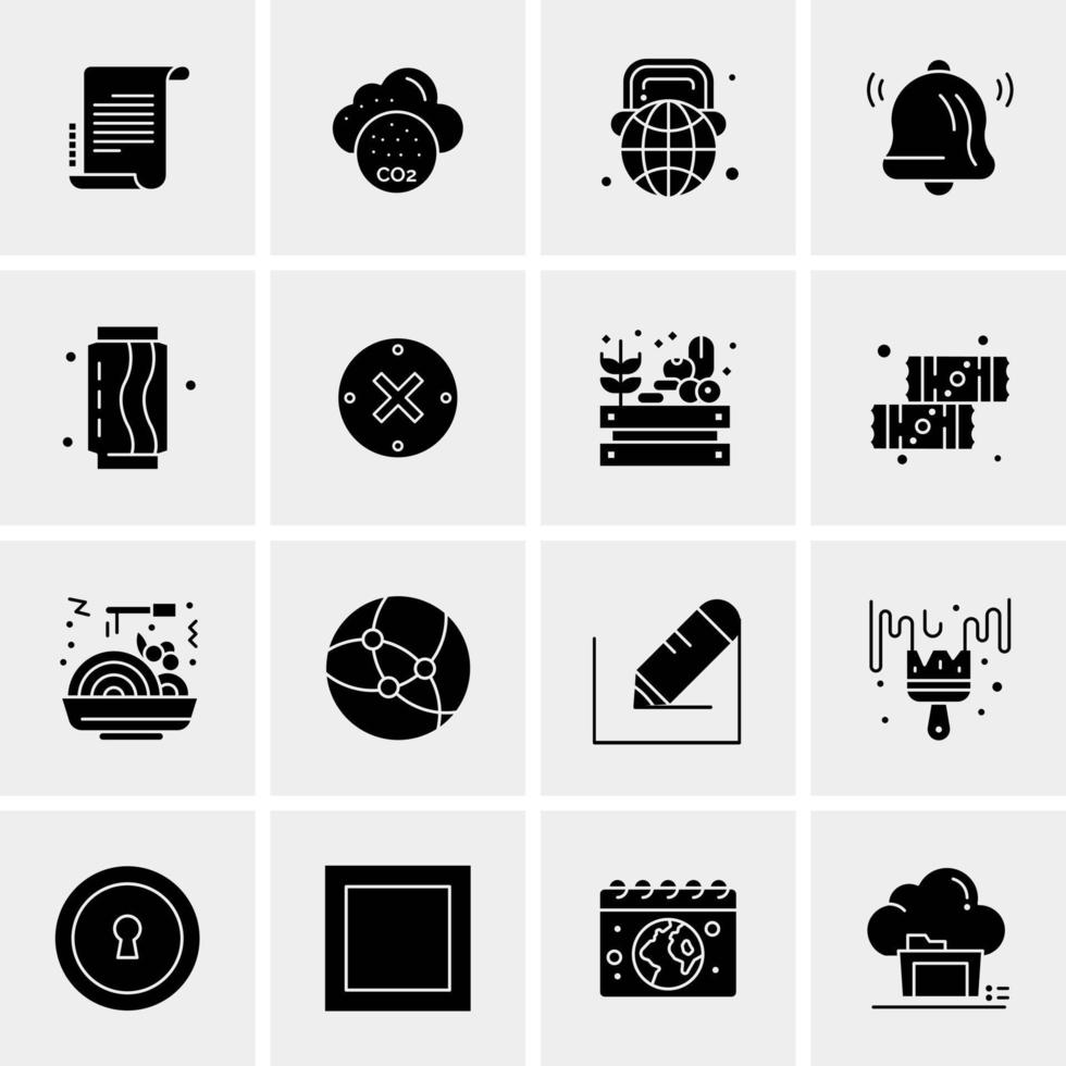 16 iconos de negocios universales vector ilustración de icono creativo para usar en proyectos relacionados con la web y dispositivos móviles