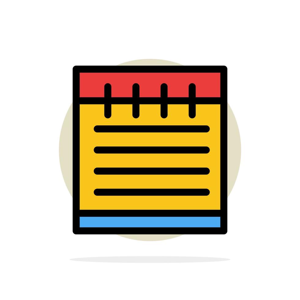 Notebook Study Education School Abstract Circle Background Flat color Icon vector