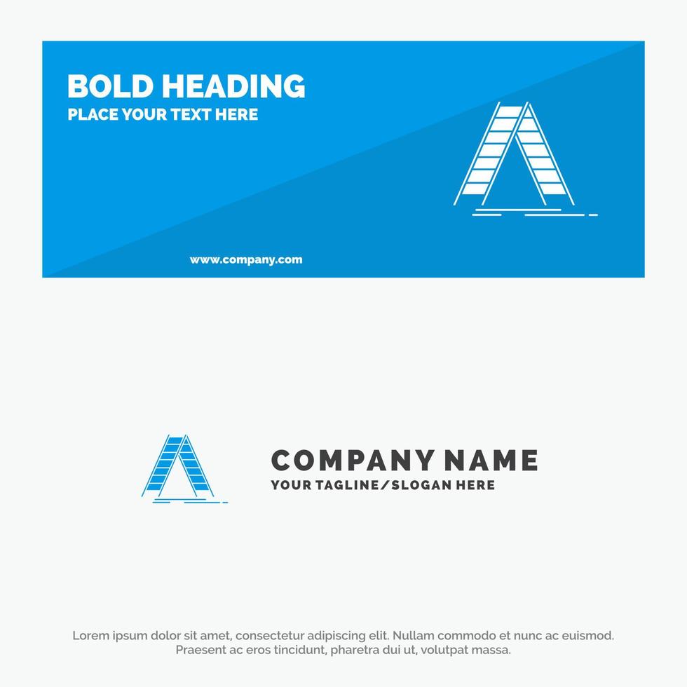 Ladder Building Construction Repair SOlid Icon Website Banner and Business Logo Template vector