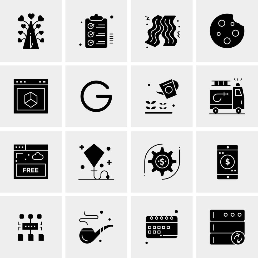 16 iconos de negocios universales vector ilustración de icono creativo para usar en proyectos relacionados con la web y dispositivos móviles