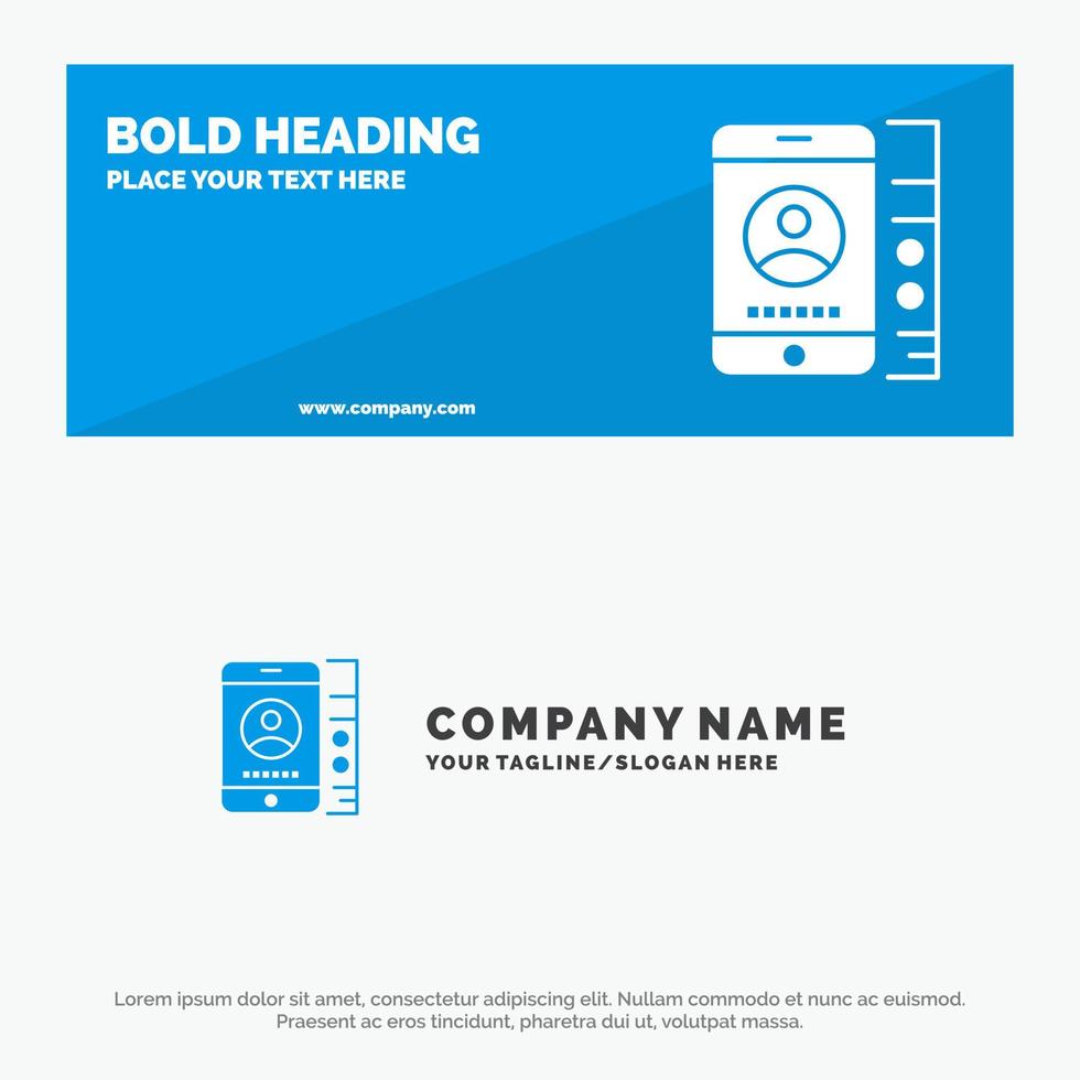 mobile Cell Service Phone SOlid Icon Website Banner and Business Logo Template vector