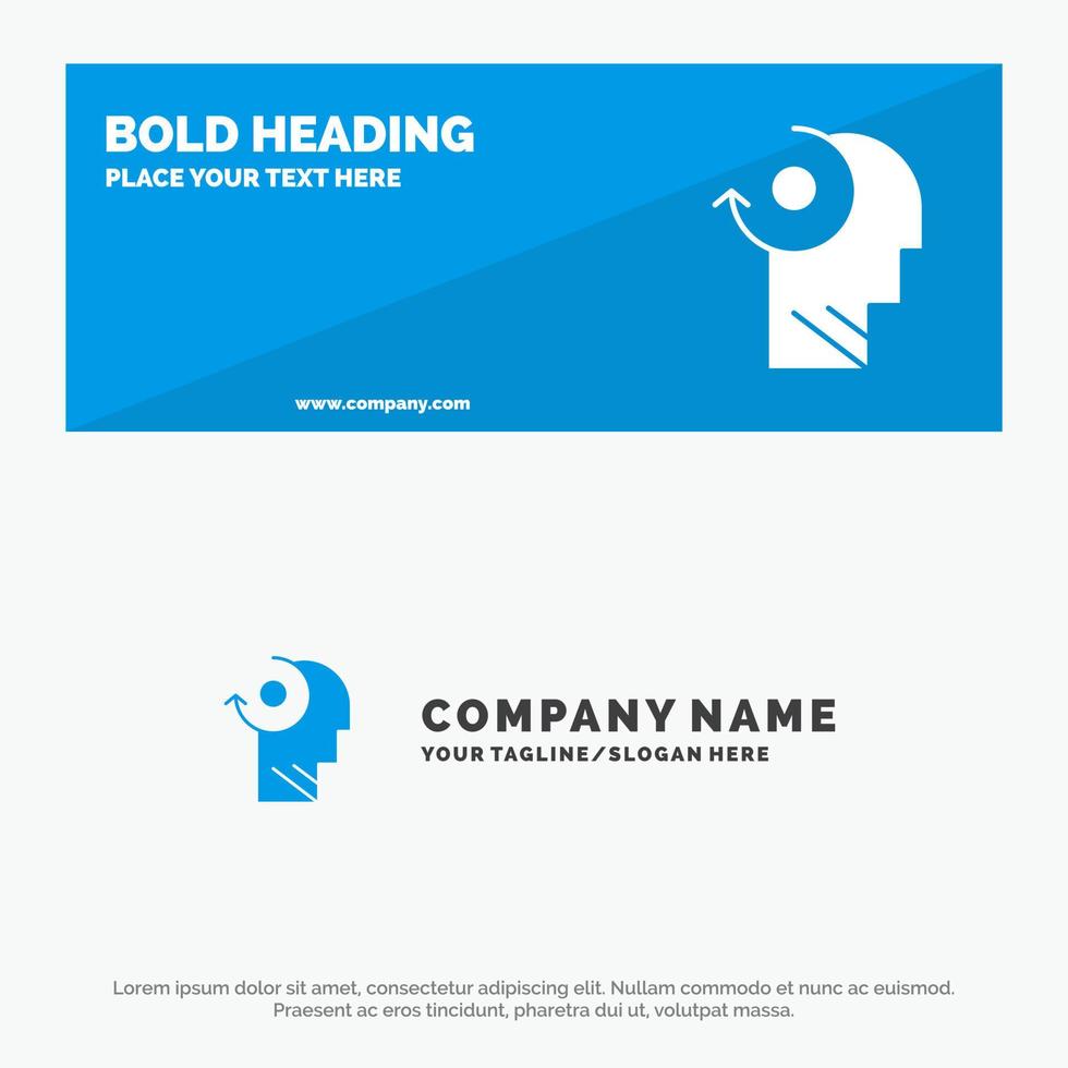 Clear Mind Your Head SOlid Icon Website Banner and Business Logo Template vector