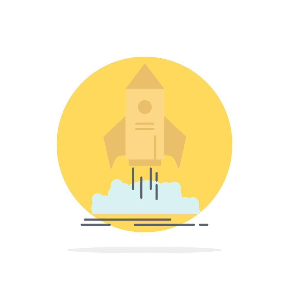 launch startup ship shuttle mission Flat Color Icon Vector