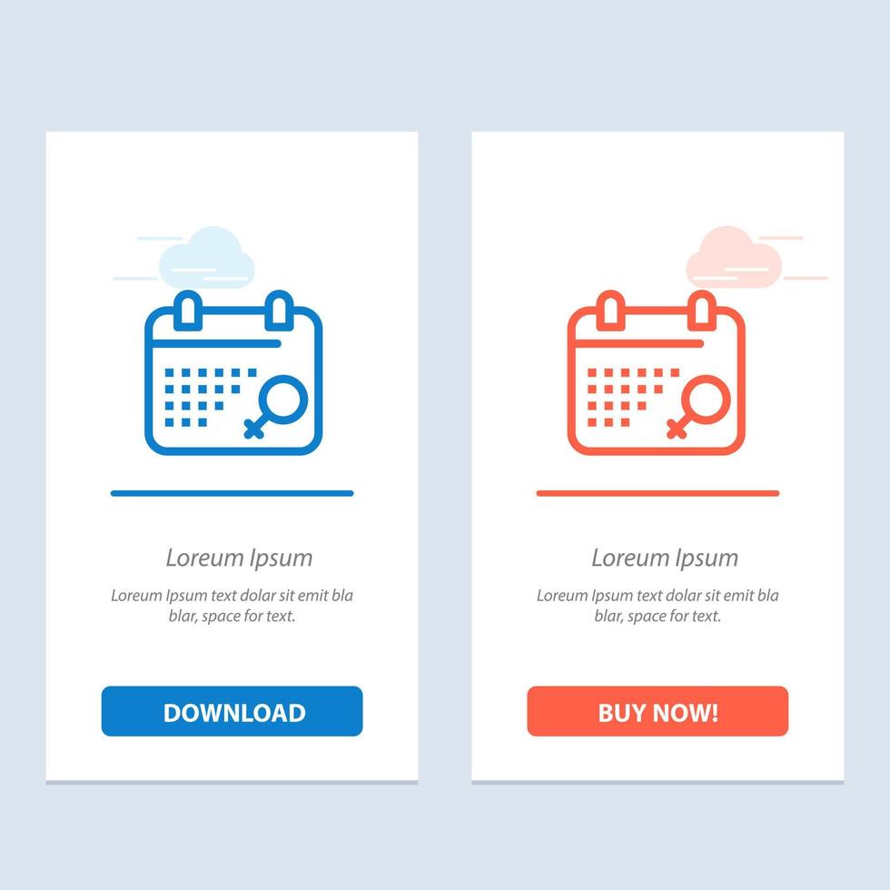 Calendar Symbol Plan  Blue and Red Download and Buy Now web Widget Card Template vector