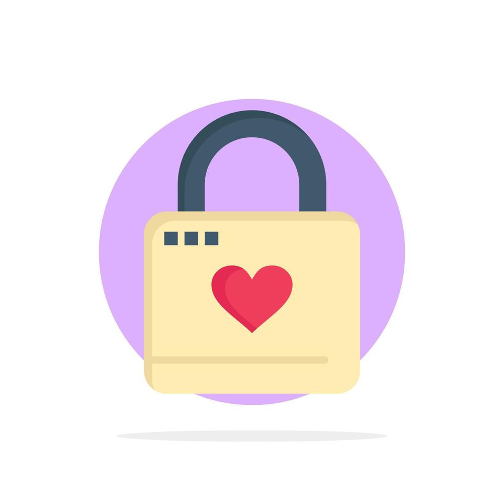 Lock Locker Heart Heart Hacker Heart Lock Abstract Circle Background Flat color Icon vector