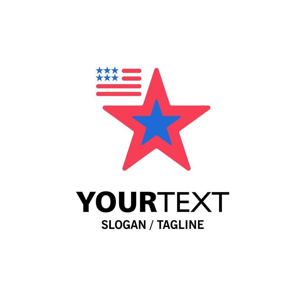 plantilla de logotipo de empresa star american flag usa color plano vector