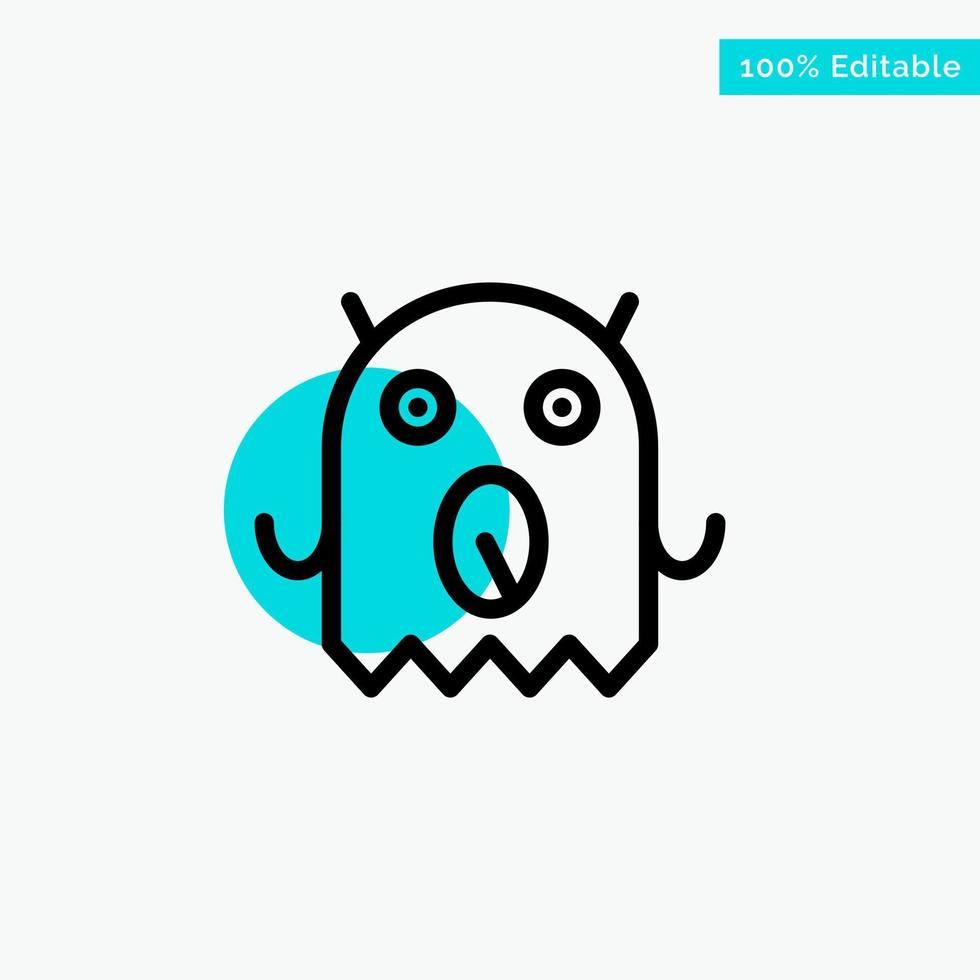 Monster Alien Space turquoise highlight circle point Vector icon