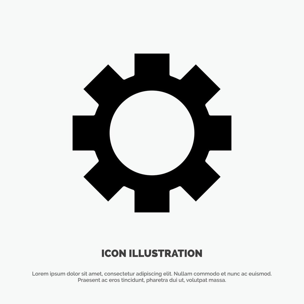 Gear Setting Wheel solid Glyph Icon vector