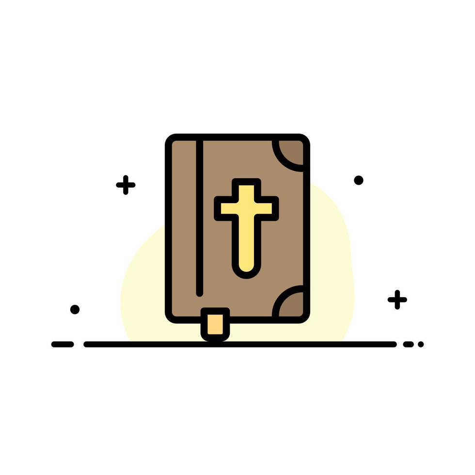 libro biblia pascua vacaciones negocio línea plana icono lleno vector banner plantilla