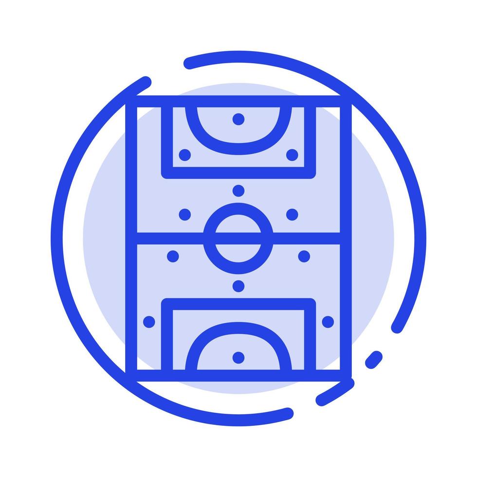 Entertainment Game Football Field Blue Dotted Line Line Icon vector