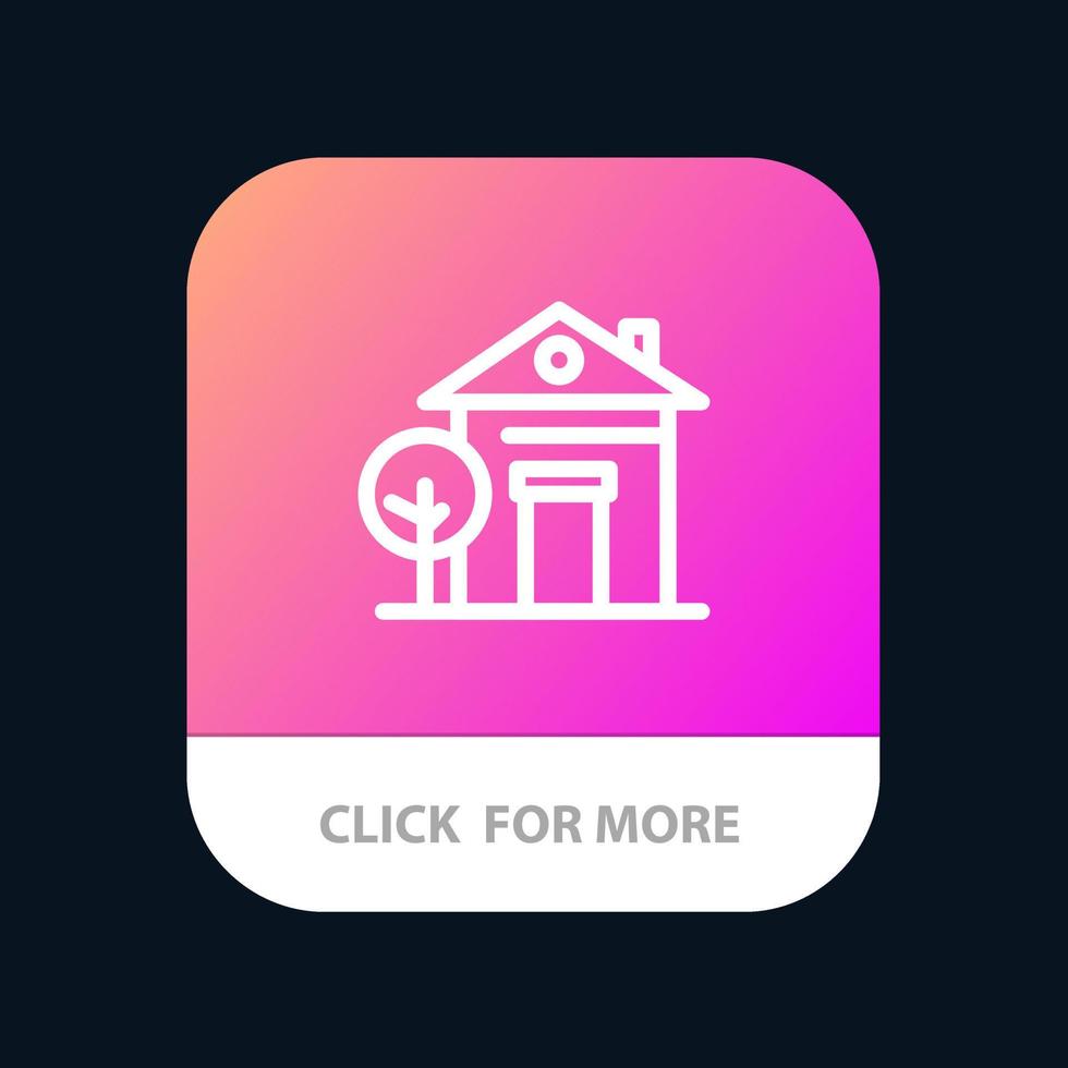 Building Home House Hotel Mobile App Button Android and IOS Line Version vector