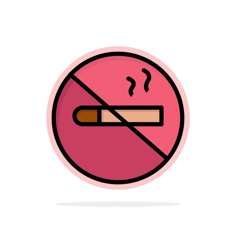 Smoking No Smoking Cigarette Health Abstract Circle Background Flat color Icon vector