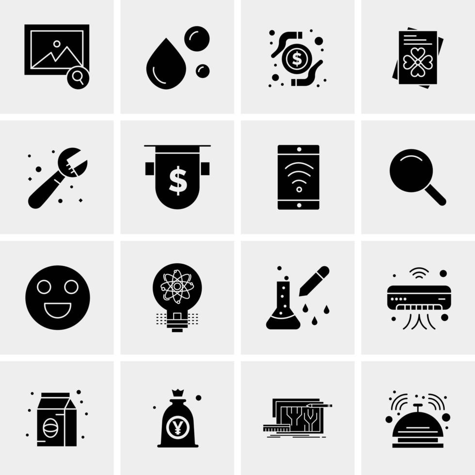 16 iconos de negocios universales vector ilustración de icono creativo para usar en proyectos relacionados con la web y dispositivos móviles