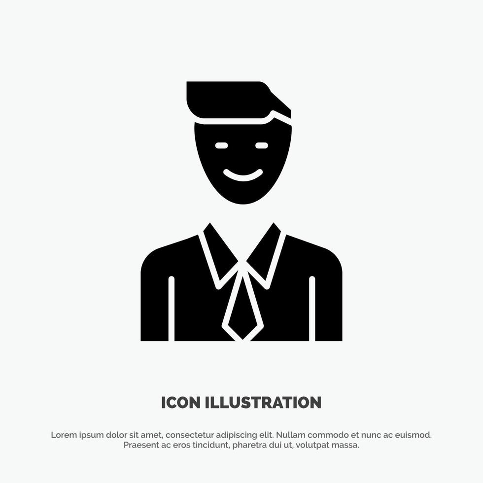 Business Executive Job Man Selection solid Glyph Icon vector