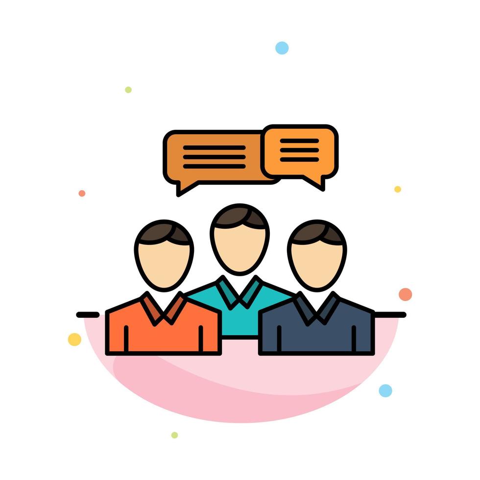 Chat Business Consulting Dialog Meeting Online Abstract Flat Color Icon Template vector