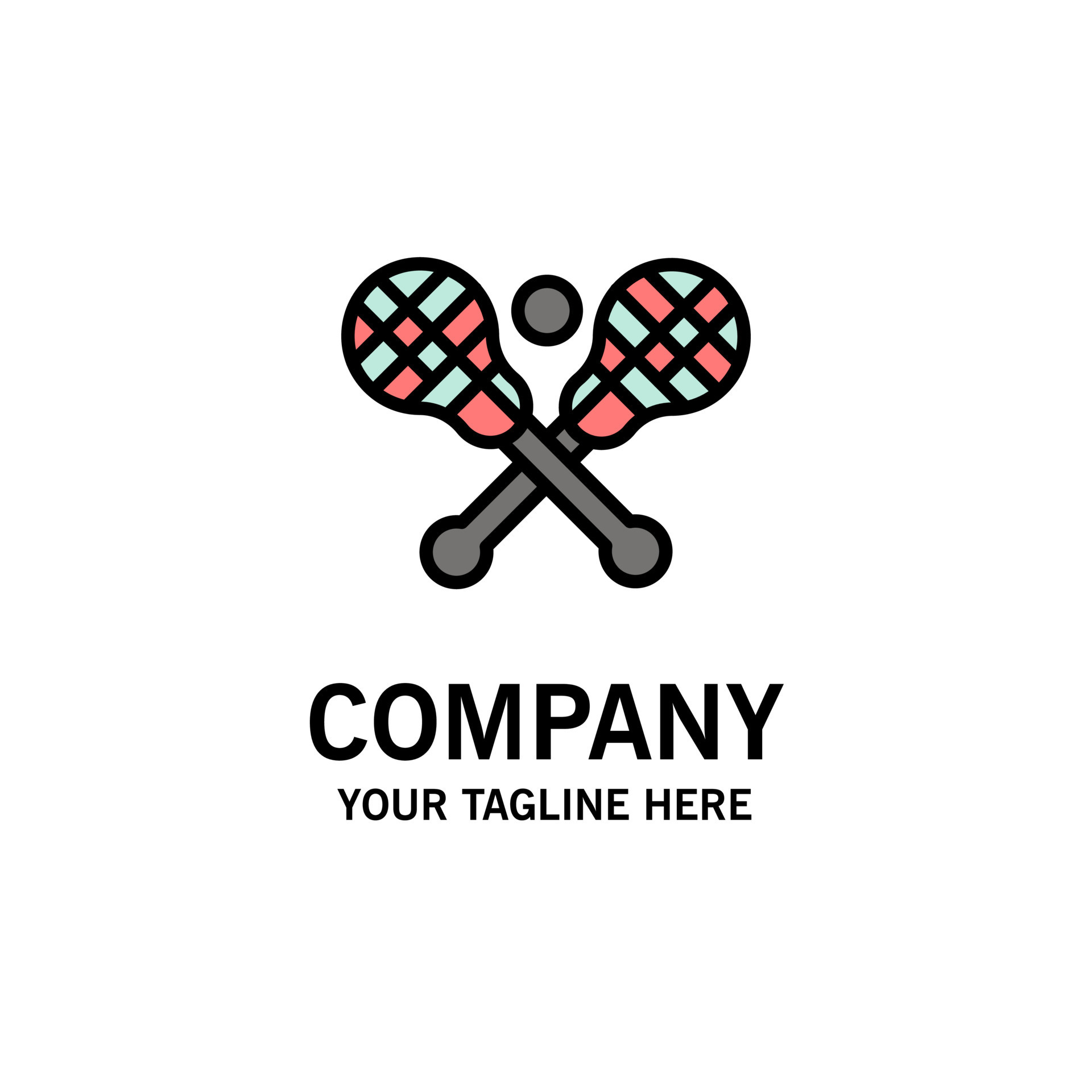 Crosse Lacrosse Stick Sticks Business Logo Template Flat Color 17978694