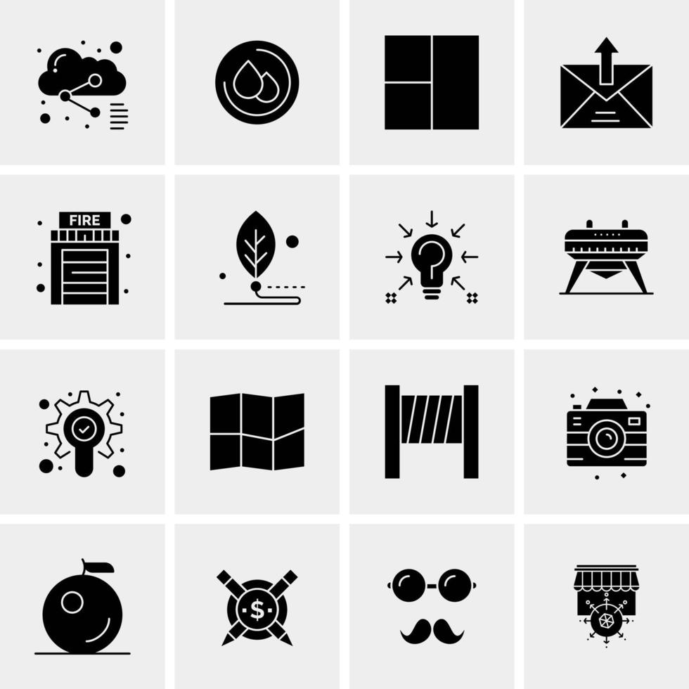 16 iconos de negocios universales vector ilustración de icono creativo para usar en proyectos relacionados con la web y dispositivos móviles