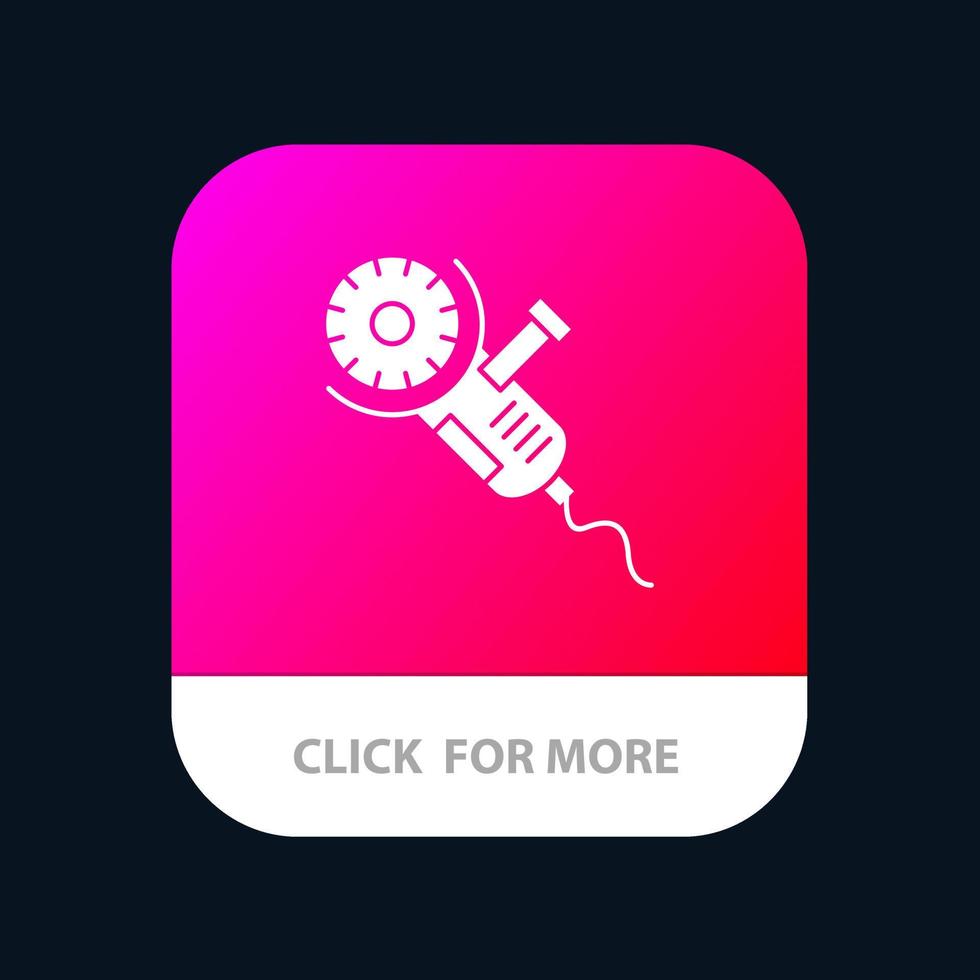 Saw Circular Saw Power Tool Blade Mobile App Button Android and IOS Glyph Version vector