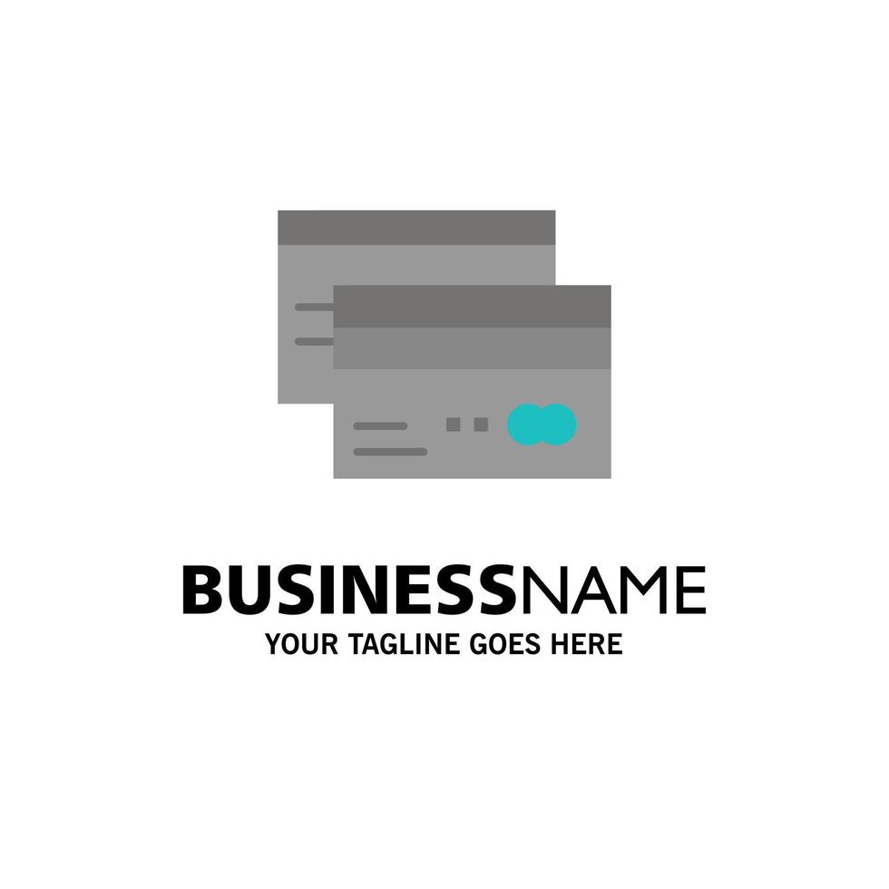 Credit card Banking Card Cards Credit Finance Money Business Logo Template Flat Color vector