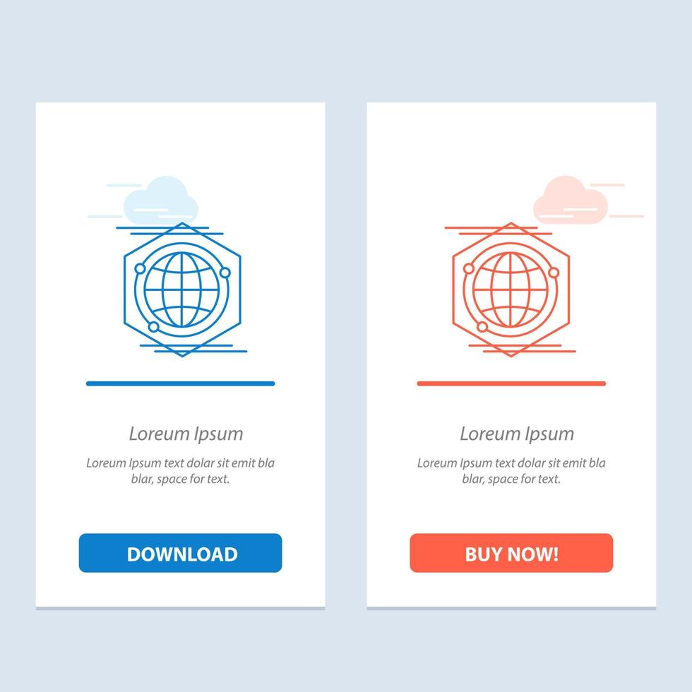 Globe Polygon Space Idea  Blue and Red Download and Buy Now web Widget Card Template vector