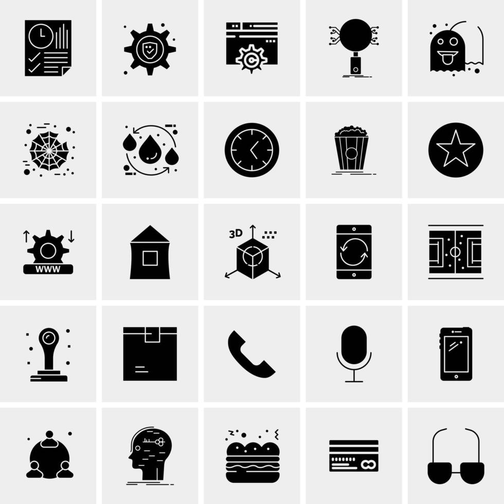 25 iconos de negocios universales vector ilustración de icono creativo para usar en proyectos relacionados con la web y dispositivos móviles