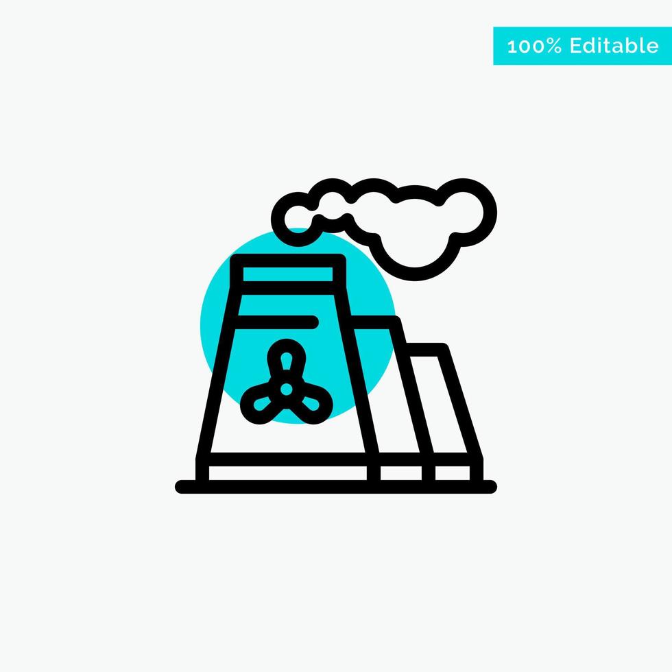 Factory Pollution Production Smoke turquoise highlight circle point Vector icon