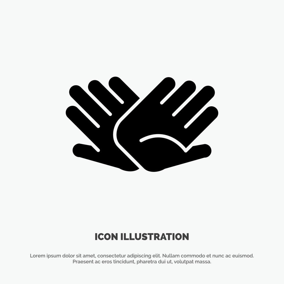 Charity Hands Help Helping Relations solid Glyph Icon vector