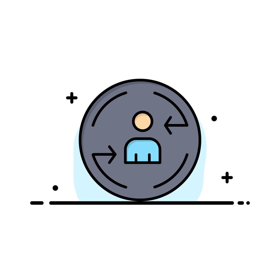Returning Visitor Digital Marketing  Business Flat Line Filled Icon Vector Banner Template