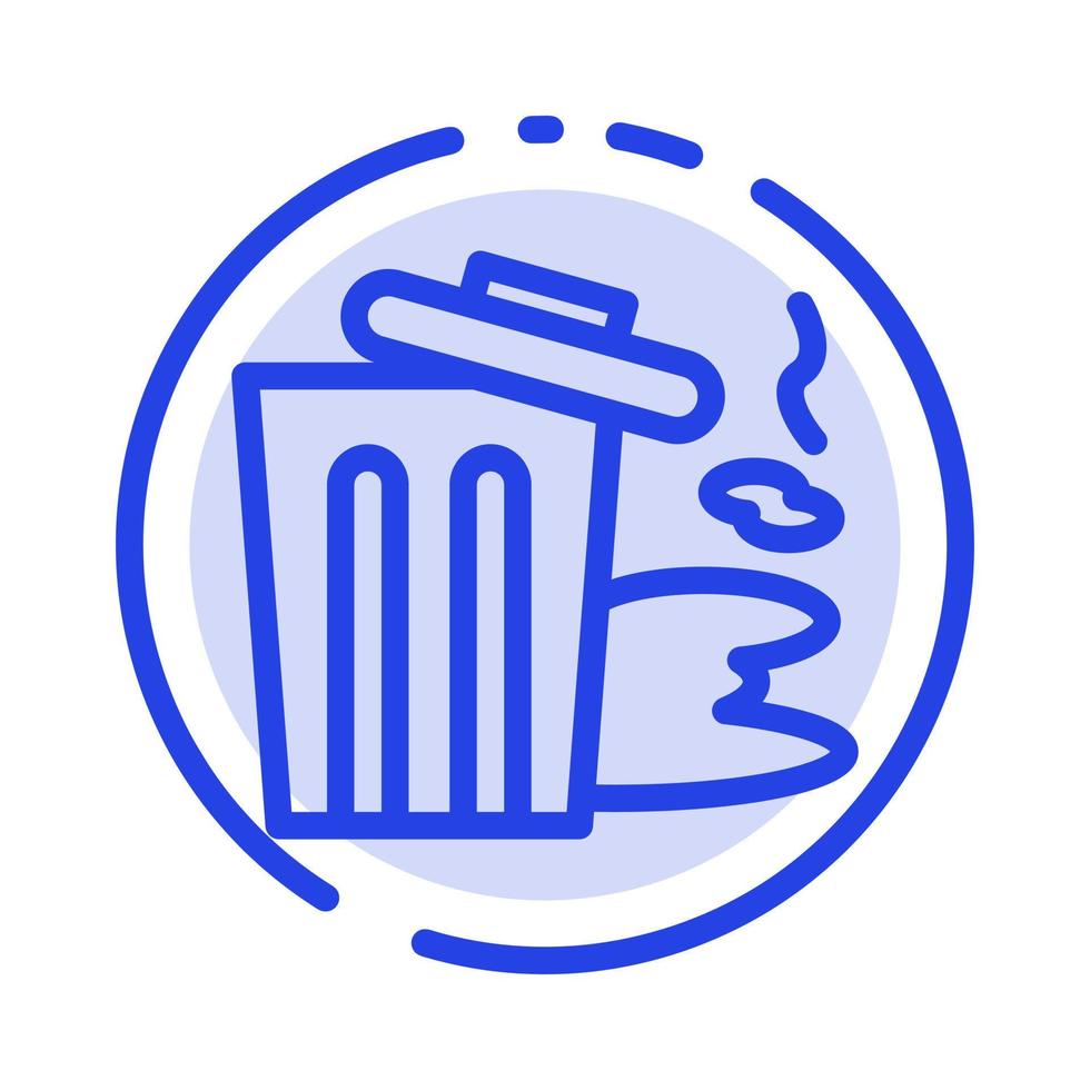 Environment Garbage Pollution Trash Blue Dotted Line Line Icon vector