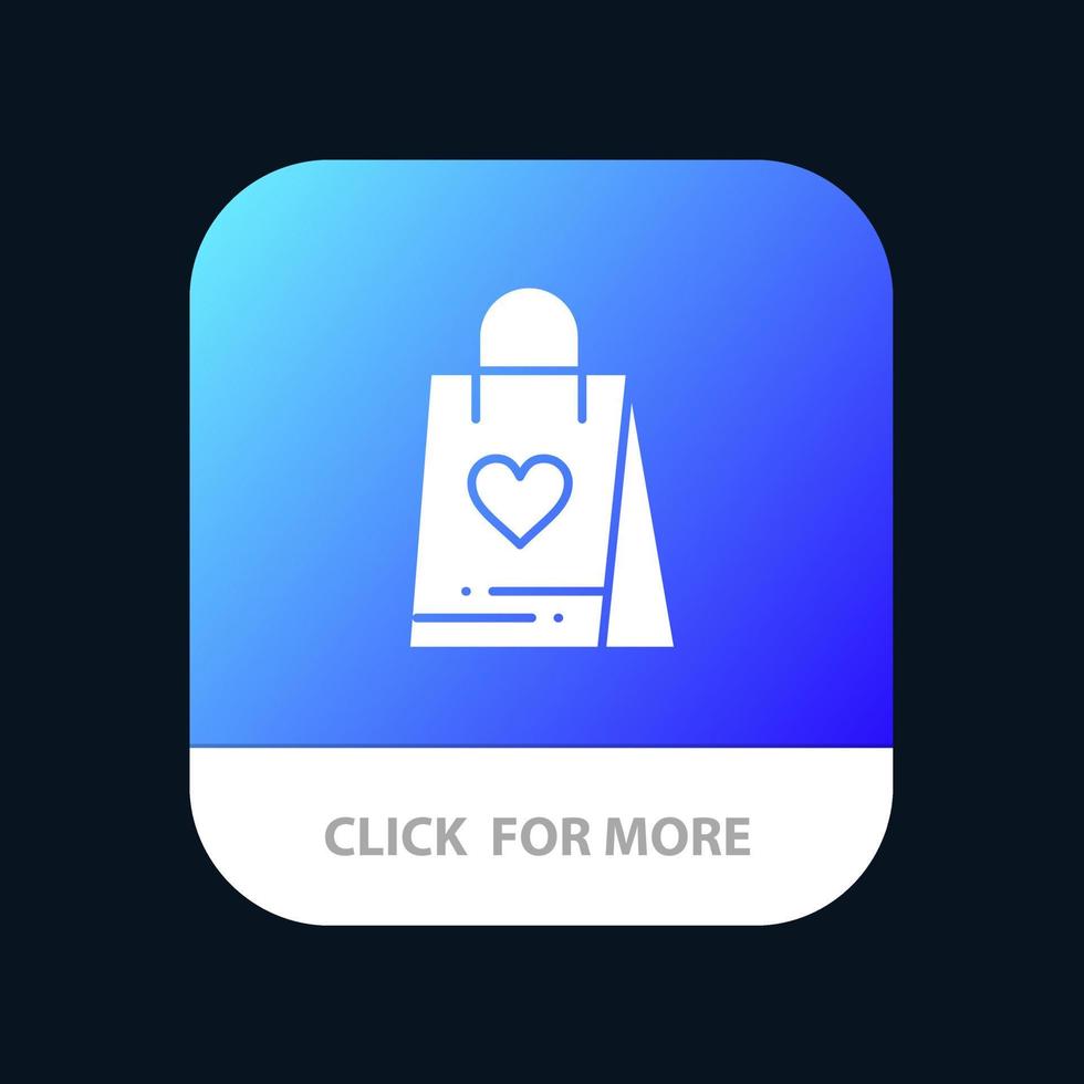 diseño de icono de aplicación móvil de bolsa de regalo de amor de compras vector