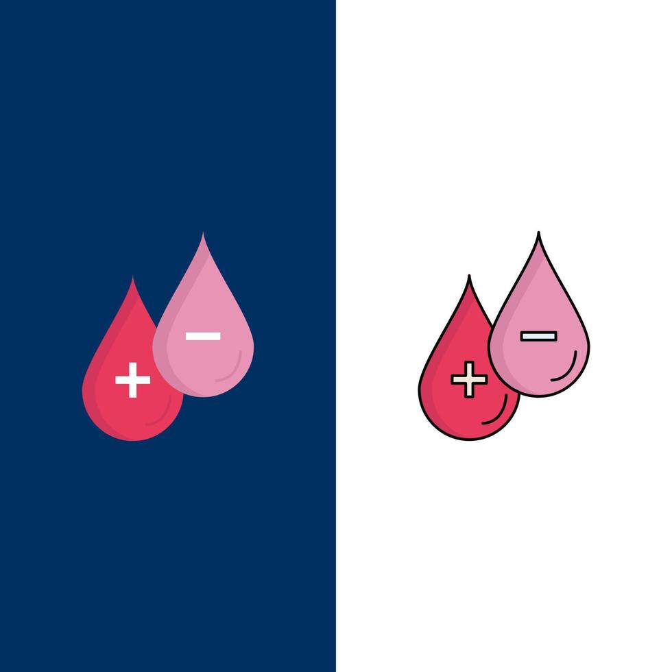 gota de sangre líquido más menos vector de icono de color plano